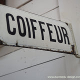 double-sided enameled hairdresser sign