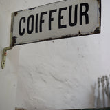 double-sided enameled hairdresser sign