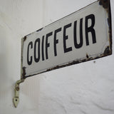 double-sided enameled hairdresser sign
