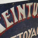 ancienne enseigne de commerce double face en metal teinture nettoyage