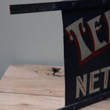 ancienne enseigne de commerce double face en metal teinture nettoyage