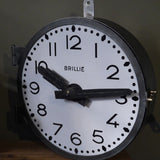 old large station clock from Brillié with an enamel dial