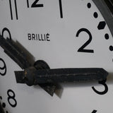 old large station clock from Brillié with an enamel dial