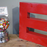 large red letter E from an old sign
