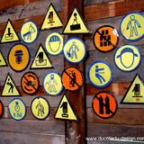 Old enamel factory sign: danger