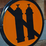 Ancienne plaque emaillée d'usine danger