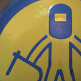 Ancienne plaque emaillée d'usine danger