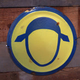 Old enamel factory sign: danger