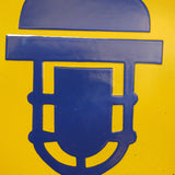 Ancienne grande plaque emaillée d'usine danger