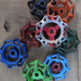 Lot d'anciennes vannes d'usine, ideal en bouton de tiroir indus