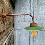 wall-mounted, swan-neck outdoor court lamp, straight line, no. 4