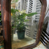 antique mirror with wooden frame