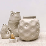 Vase pichet poisson gm sable L16,5 P11 H25,3cm