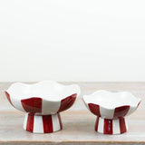 Bol à bonbons rayé rouge et blanc, 15 cm