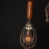 Set of 3 industrial portable lamps from the USA, used in New York cellars