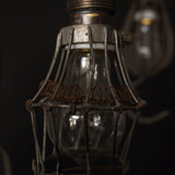 Set of 3 industrial portable lamps from the USA, used in New York cellars