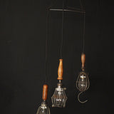 Set of 3 industrial portable lamps from the USA, used in New York cellars