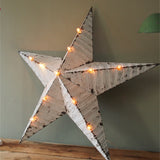 etoile de grange lumineuse Amish zinc blanche grand modele 80