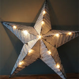 etoile de grange lumineuse Amish zinc blanche grand modele 80
