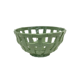 Panier ceramic rond vert D22,6 H10,8cm
