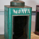 boite veilleuse vitrée en metal  patinée