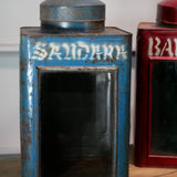 boite veilleuse vitrée en metal  patinée