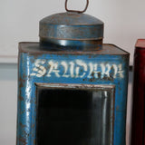 boite veilleuse vitrée en metal  patinée