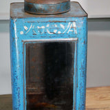 boite veilleuse vitrée en metal  patinée