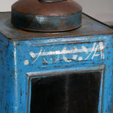 boite veilleuse vitrée en metal  patinée