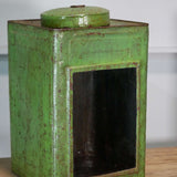 boite veilleuse vitrée en metal  patinée