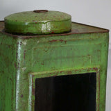 boite veilleuse vitrée en metal  patinée