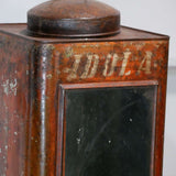 boite veilleuse vitrée en metal  patinée