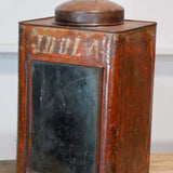 boite veilleuse vitrée en metal  patinée