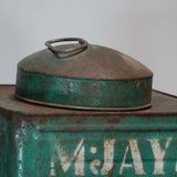 boite veilleuse vitrée en metal  patinée