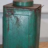 boite veilleuse vitrée en metal  patinée