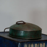 boite veilleuse vitrée en metal  patinée