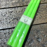 6 bougies coniques vert fluo , Ciergerie des Premontrés