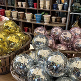 1 boule a facette 20 cm argent