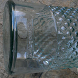 Bouteille en verre recyclé à picots vert d'eau