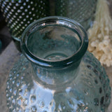 Bouteille en verre recyclé à picots vert d'eau