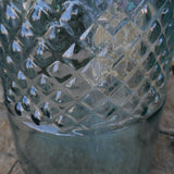 Bouteille en verre recyclé à picots vert d'eau