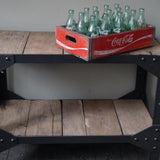 Set of 3 wooden crates, brewery/coffee shop, USA, red Coca-Cola