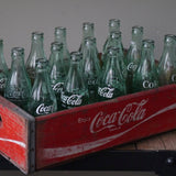 Set of 3 wooden crates, brewery/coffee shop, USA, red Coca-Cola