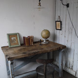 superbe bureau industriel bois patine grise