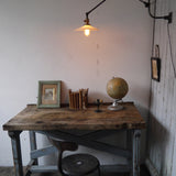 superbe bureau industriel bois patine grise