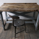 superbe bureau industriel bois patine grise