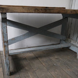 superbe bureau industriel bois patine grise