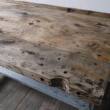 superbe bureau industriel bois patine grise