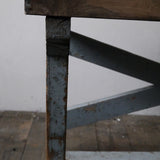 superbe bureau industriel bois patine grise