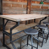 bureau etabli console industriel pieds fonte